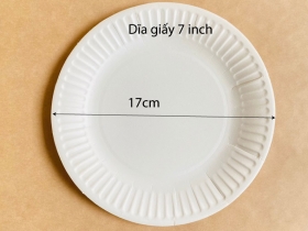 Dĩa giấy đựng thức ăn dùng 1 lần 7inch 17cm