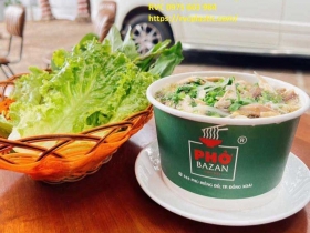 Hộp giấy đựng phở nóng có nước