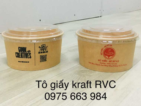 Tô giấy in nhiều màu đựng thức ăn