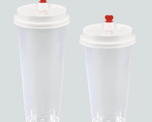 Ly Nhựa Trà Sữa Nút Tim 700ML Cứng
