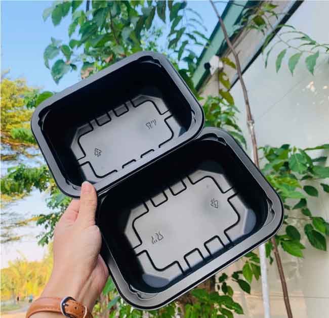 Khay nhựa đen HD5 dùng 1 lần