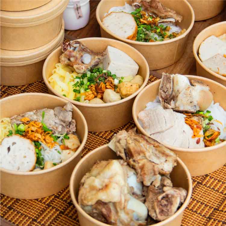 tô giấy đựng bún giò heo