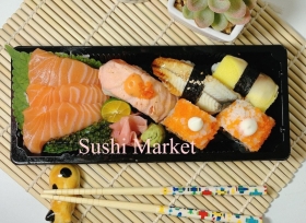 Hộp nhựa đen đựng sushi - Bao bì tiện dụng cho ngành thực phẩm